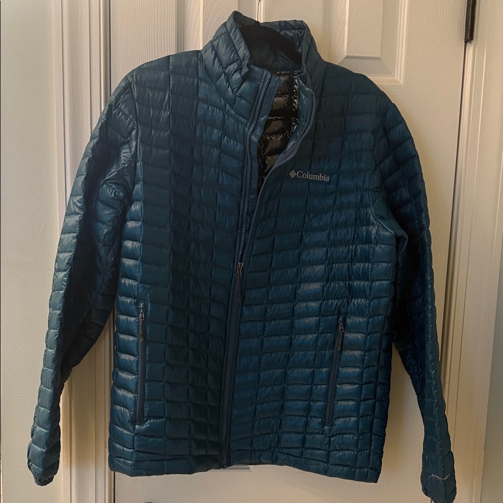 Columbia Men's Teal Puffer Jacket Omni heat